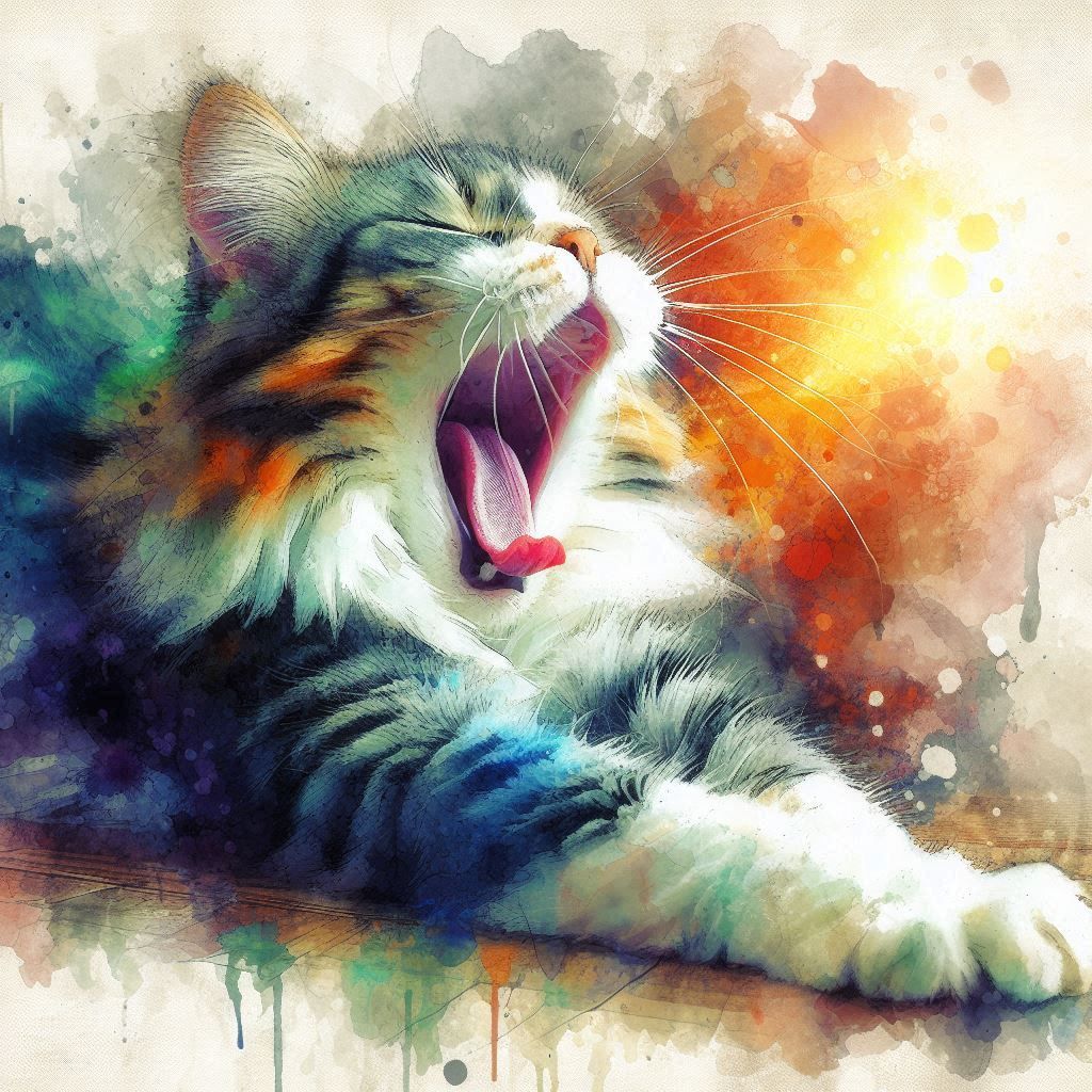 Stretching and yawning  by @dhee noerd