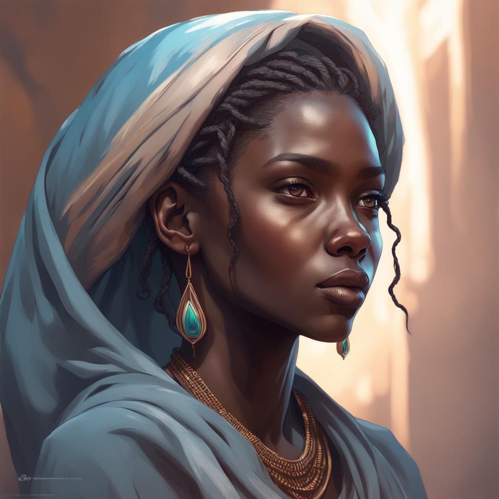 cool toned sudanese girl - AI Generated Artwork - NightCafe Creator