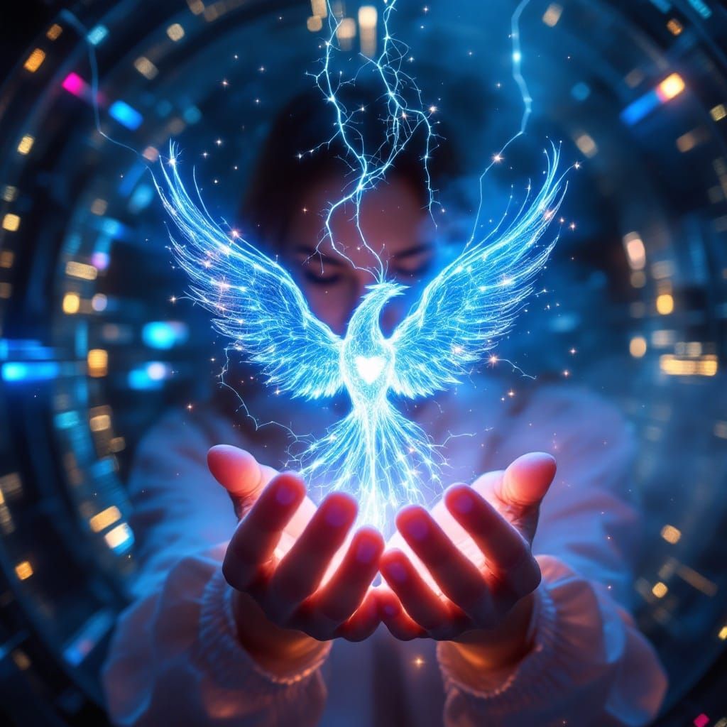 Holographic Phoenix   by @The Nights Sky
