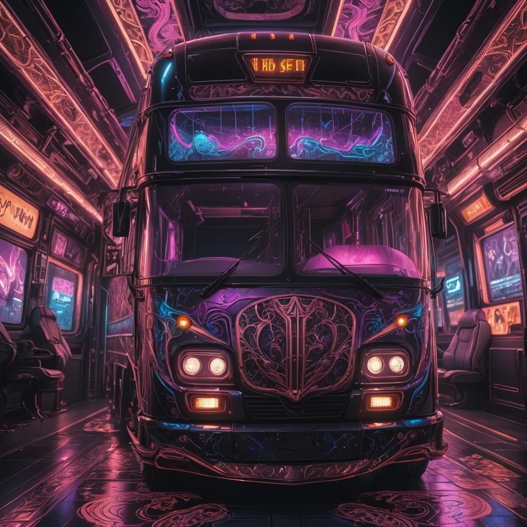 Cyberpunk bus - AI Generated Artwork - NightCafe Creator