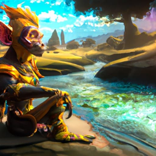 a digital art piece of monkey king from dota 2 by the radiant side of ...