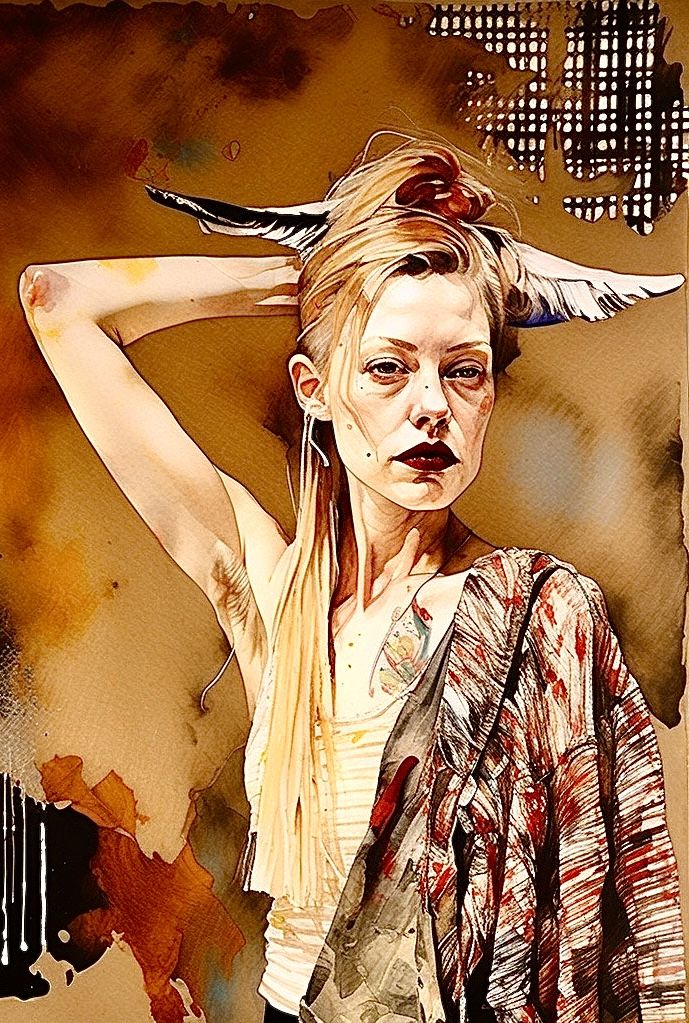 Woman looking in a mirror