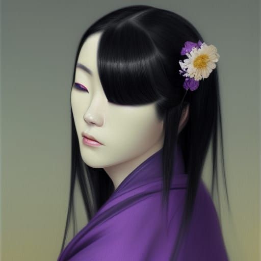 The girl in purple