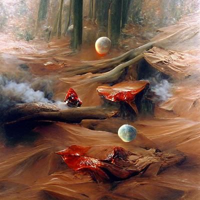 Mars Falling on a Mystic Forest
