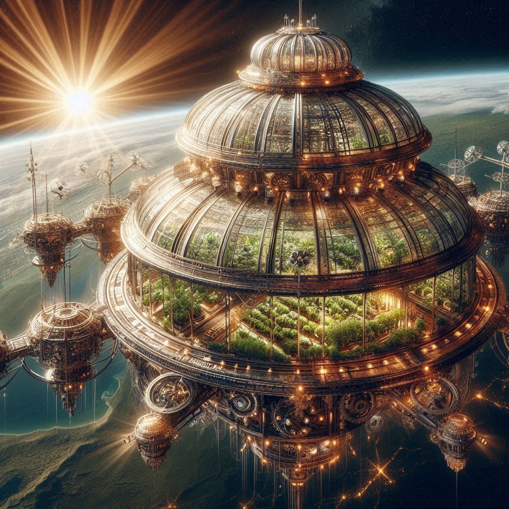 Victorian greenhouse space station