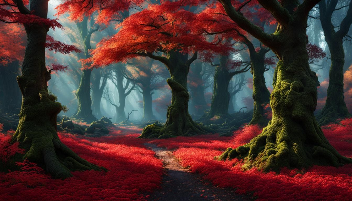 forest of red trees