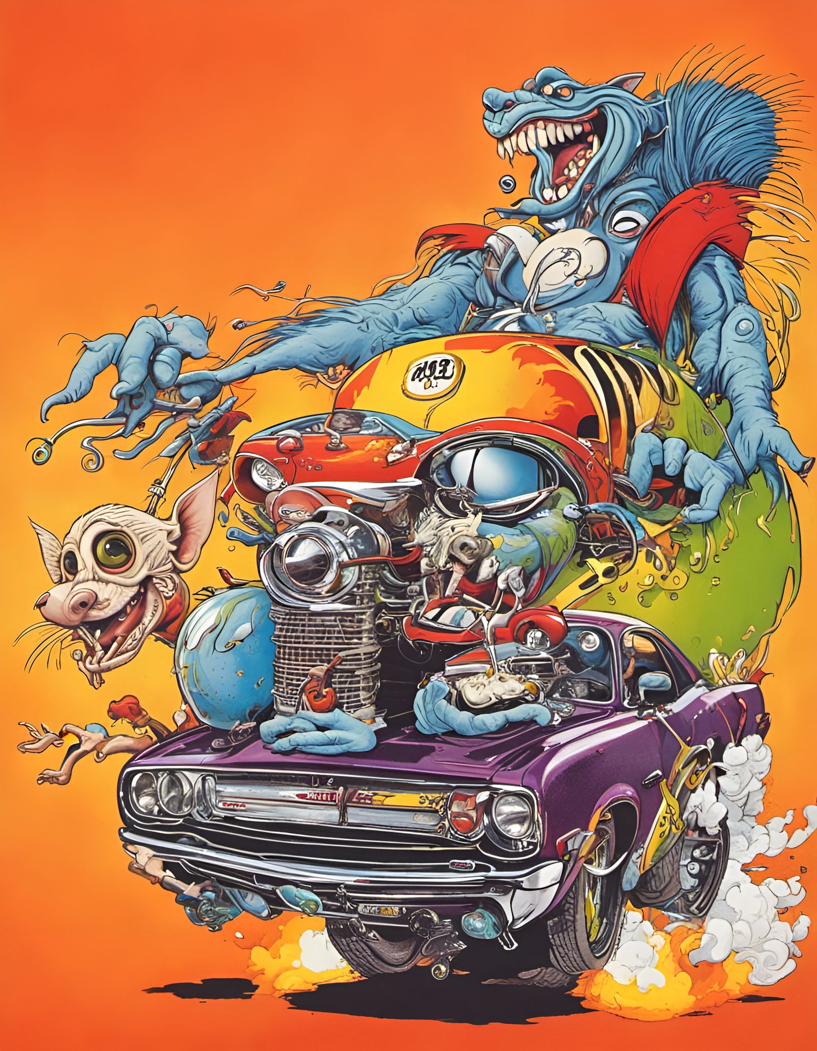 Big Daddy Roth and Rat Fink, Dodge Challenger muscle car