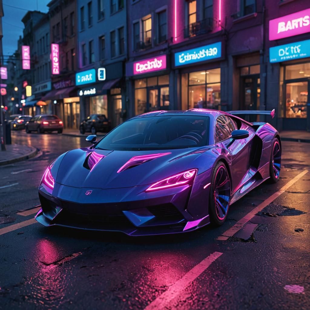 Neon car