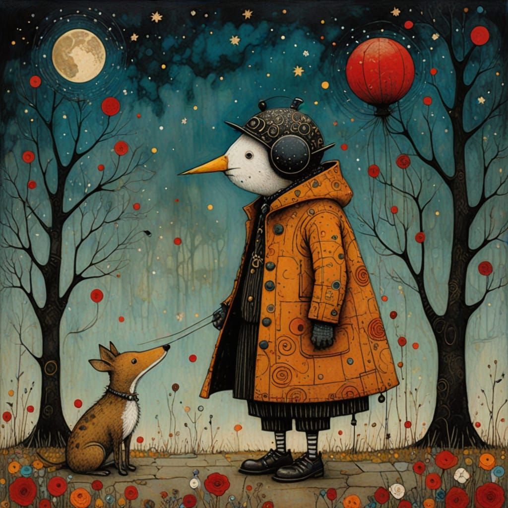 🌹🌛💦 Klimtpunk, whimsicalpunk, batikpunk, Sam Toft, Miro,Jean-Baptiste Monge  by @Rethy