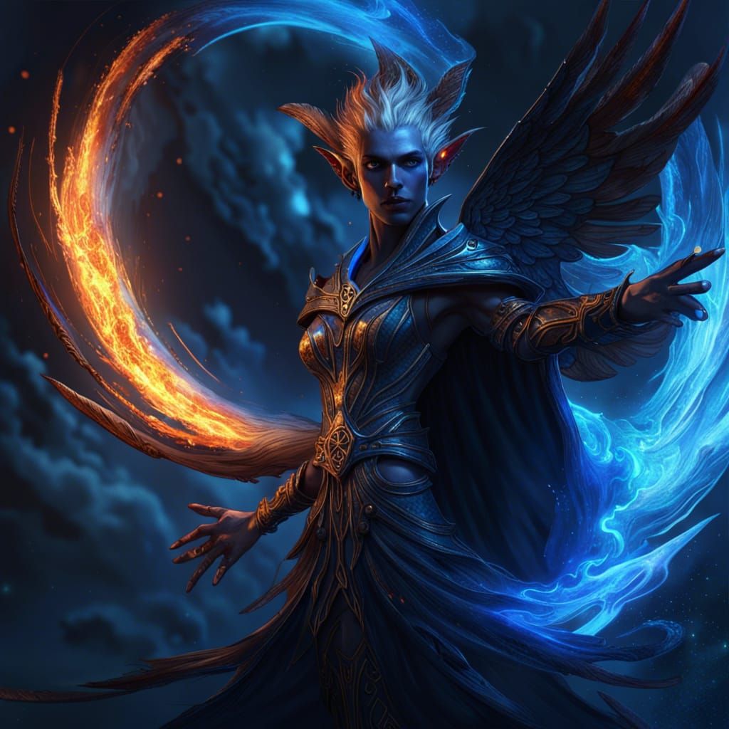 A Drow of Fire and Ice - AI Generated Artwork - NightCafe Creator