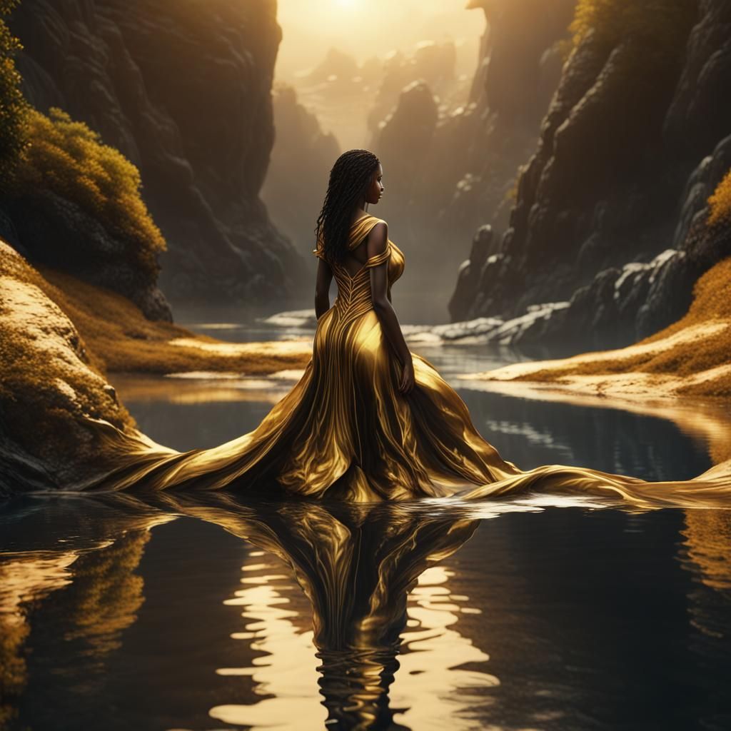 woman reflection in water..