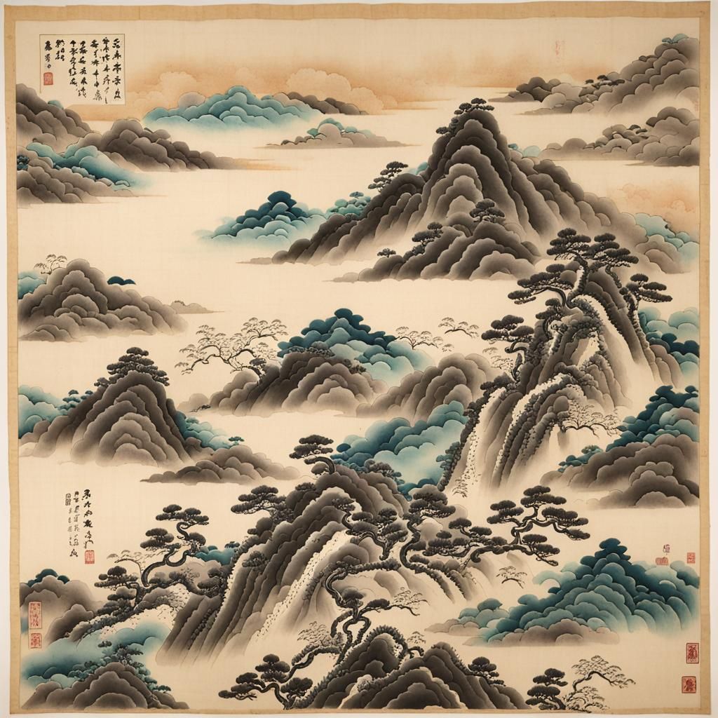 Ink Painting of Spring Plowing with Dragons