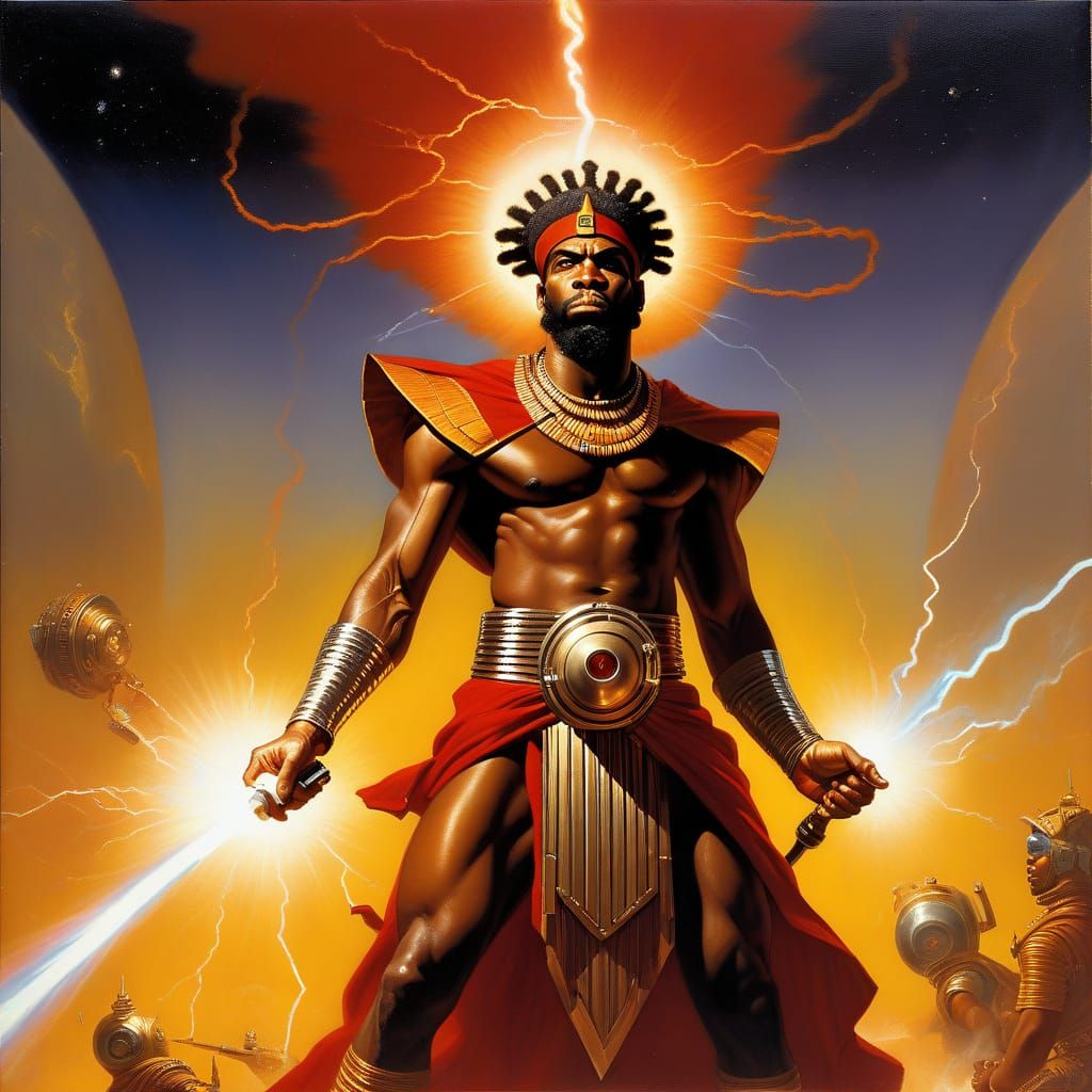 Shango (African Myth x Classic Sci Fi Art)