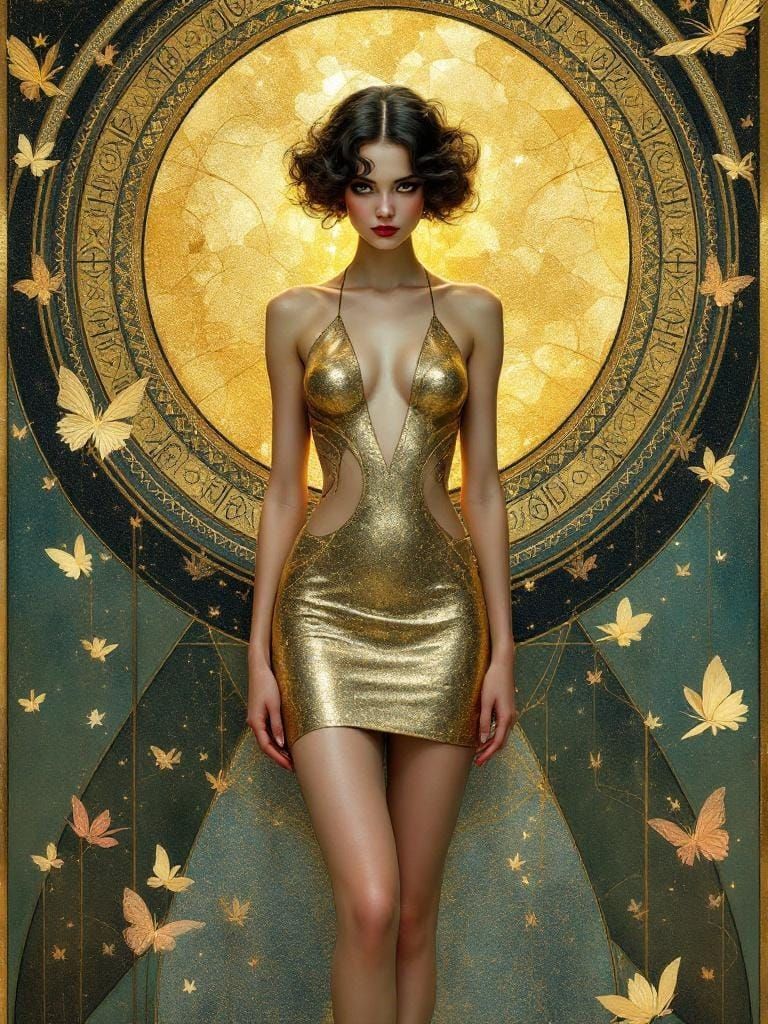 Art Nouveau Pin-Up with Ethereal Porcelain Delicacy