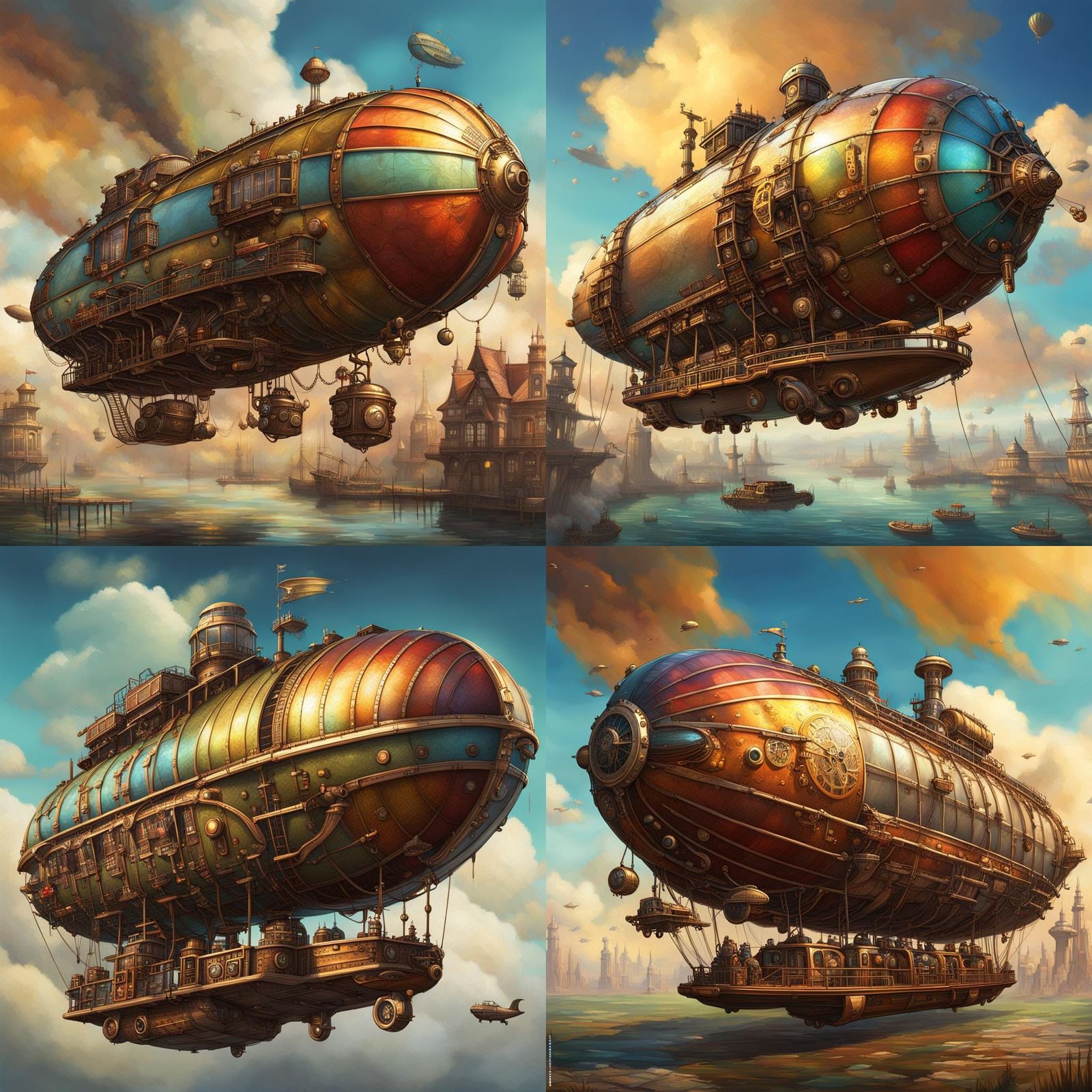 Steampunk zeppelins