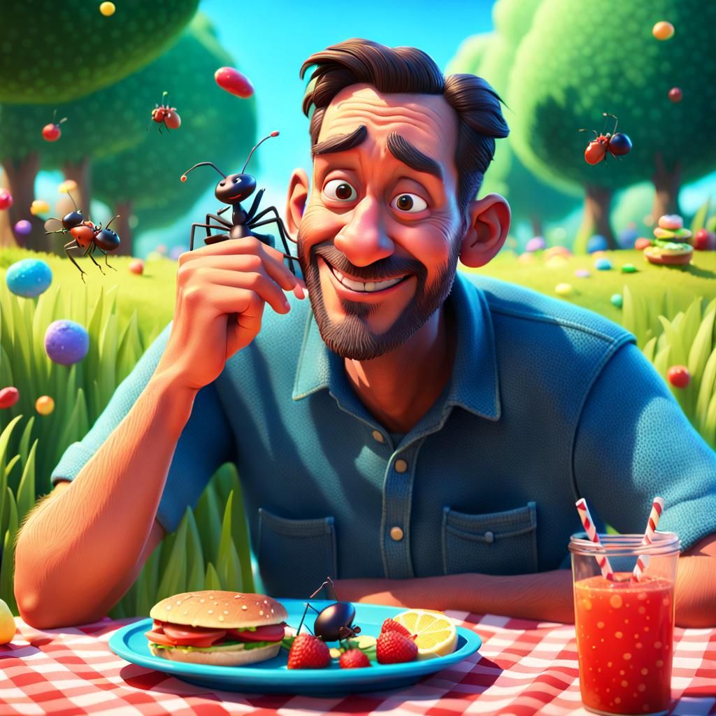 A mesmerizing hyperrealistic splash art concept, summer picn...