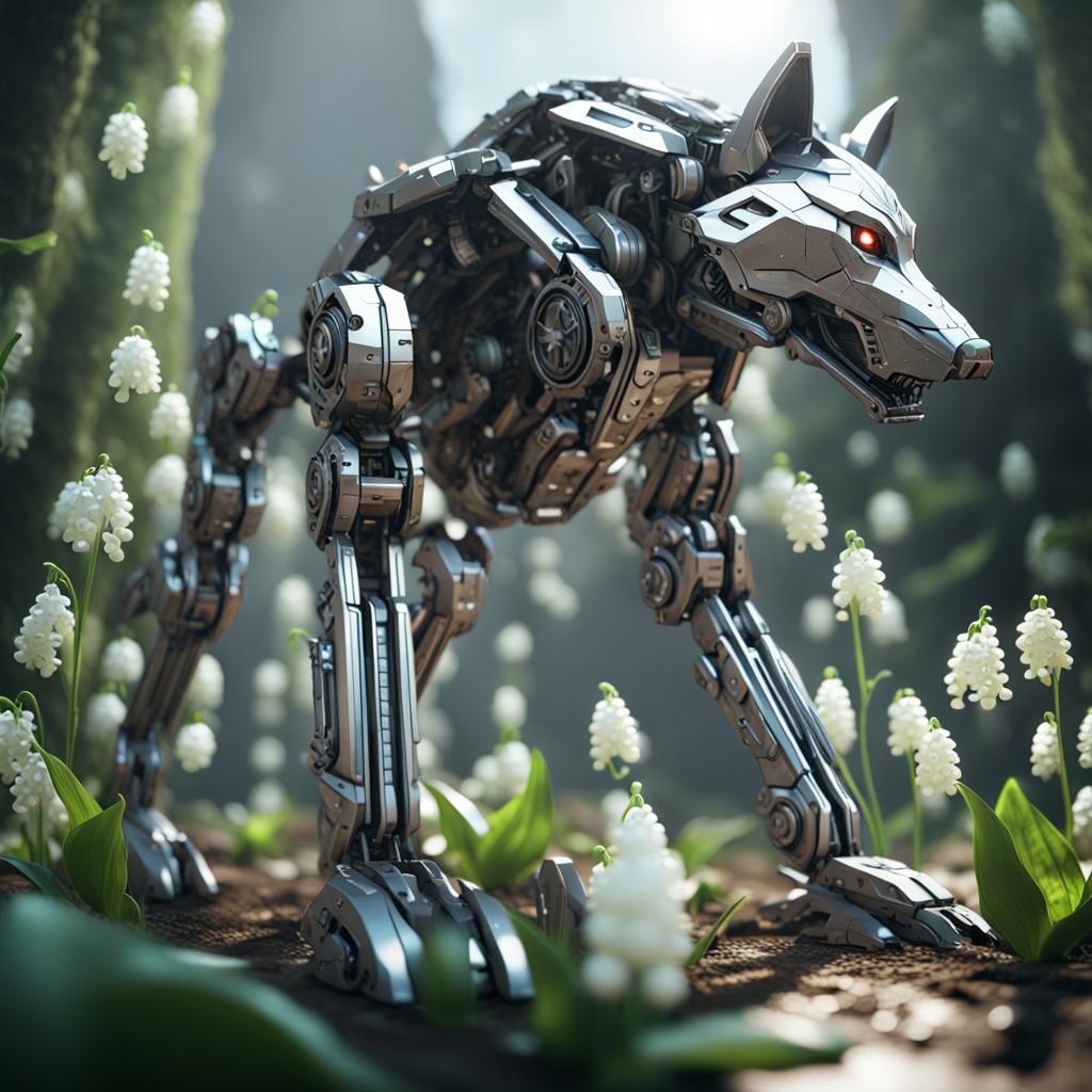 Wolf Mecha  by @LotusKira