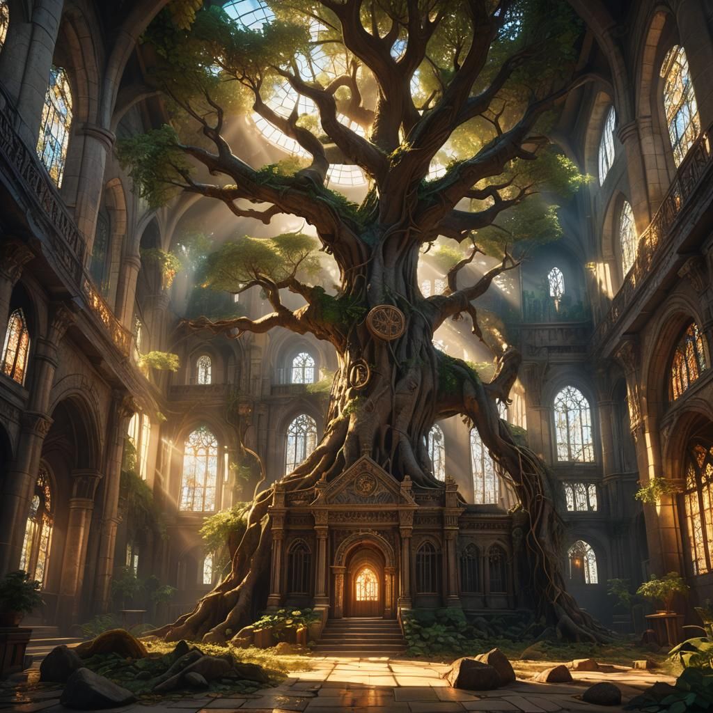 Ancient Synagogue Concept Art in Baroque Style