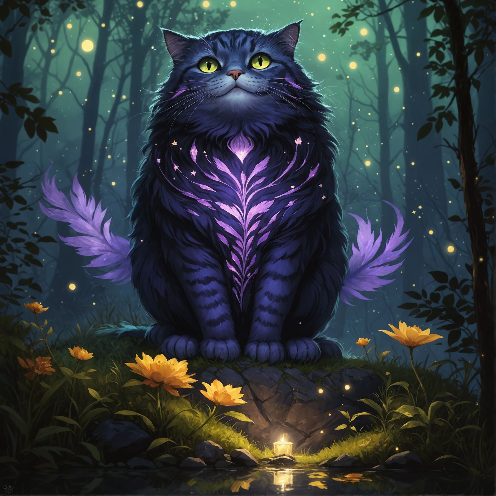 serene cheshire cat #3 -revamped with creative upscale alpha