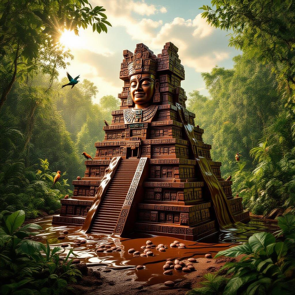 Melting Chocolate Mayan Temple  by @undefined