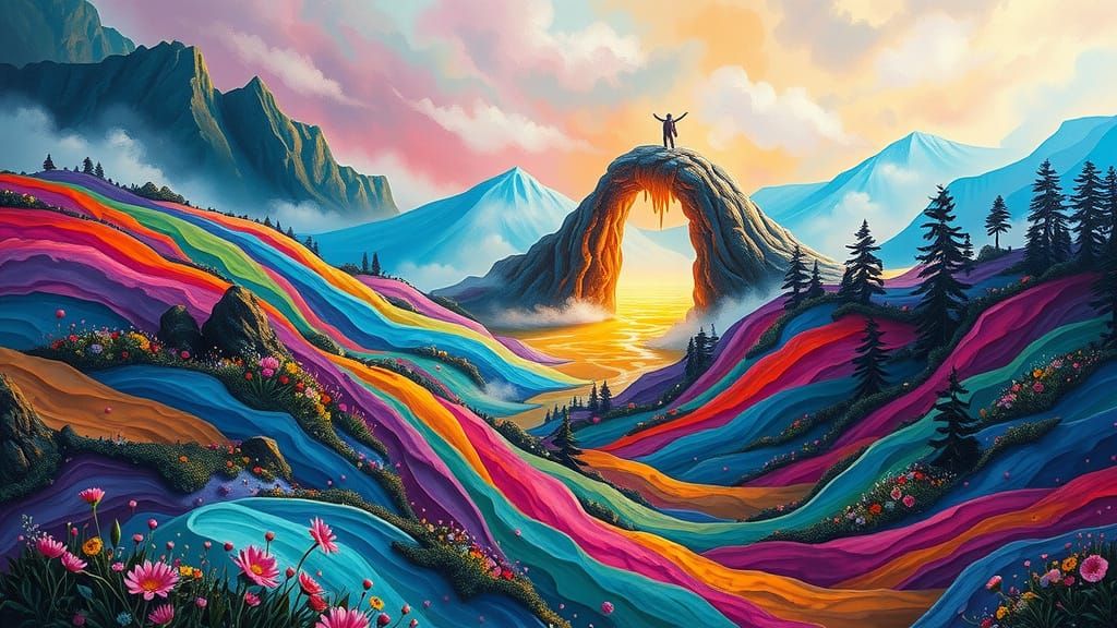 Dreamlike Landscape & Mountains  by @Textured Color
