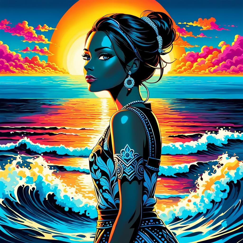The sun rises over the ocean as the smoke drifts past your a...