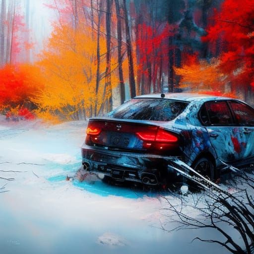 winter crash accident autumn is over
