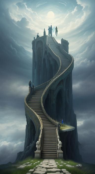 A surreal depiction of the quest for equality, represented b...