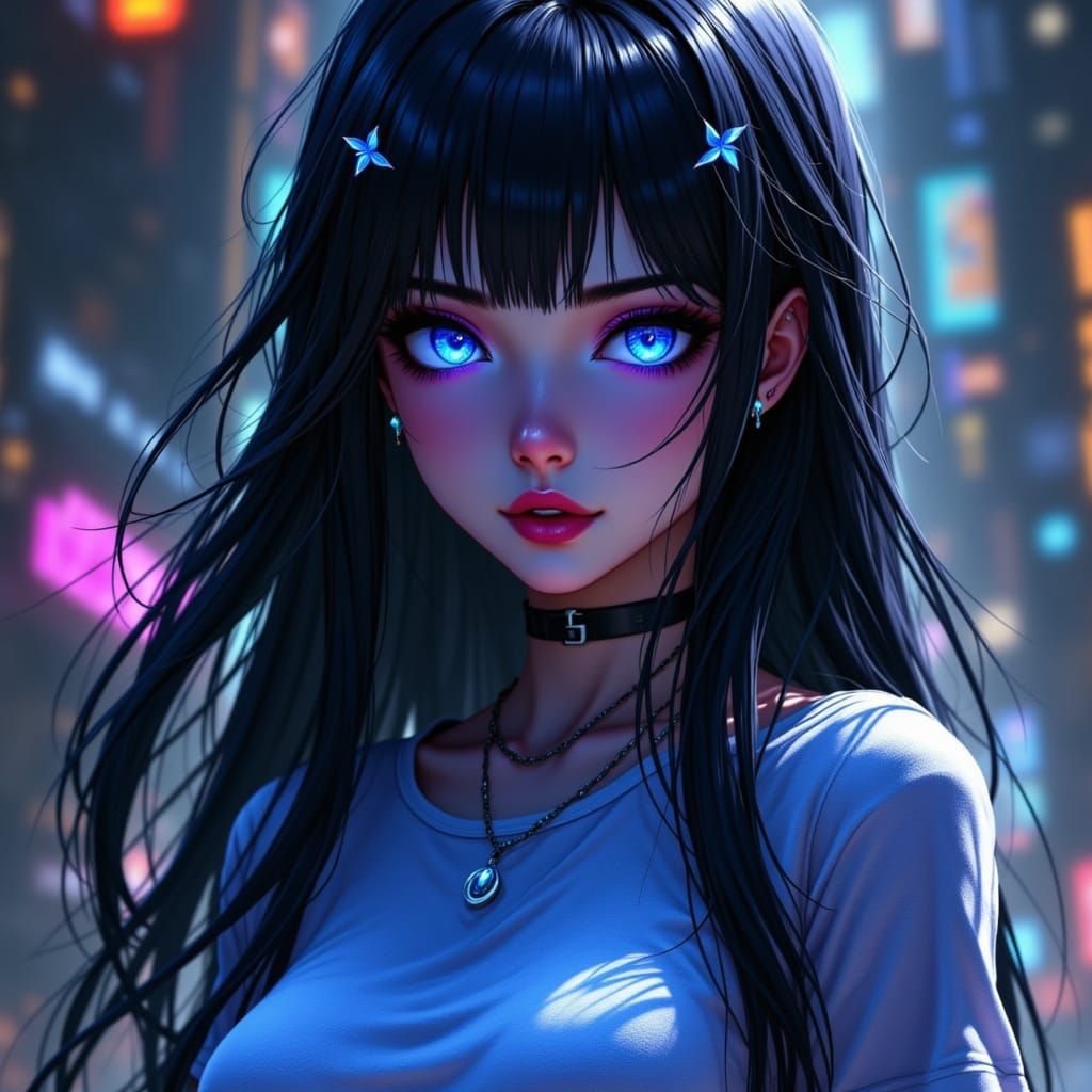 <lora:Refined Serenity Fx:1.0>, crystalline goddess, blue glowing flower eyes, long hair, detailed head and shoulders portrait, detailed int...