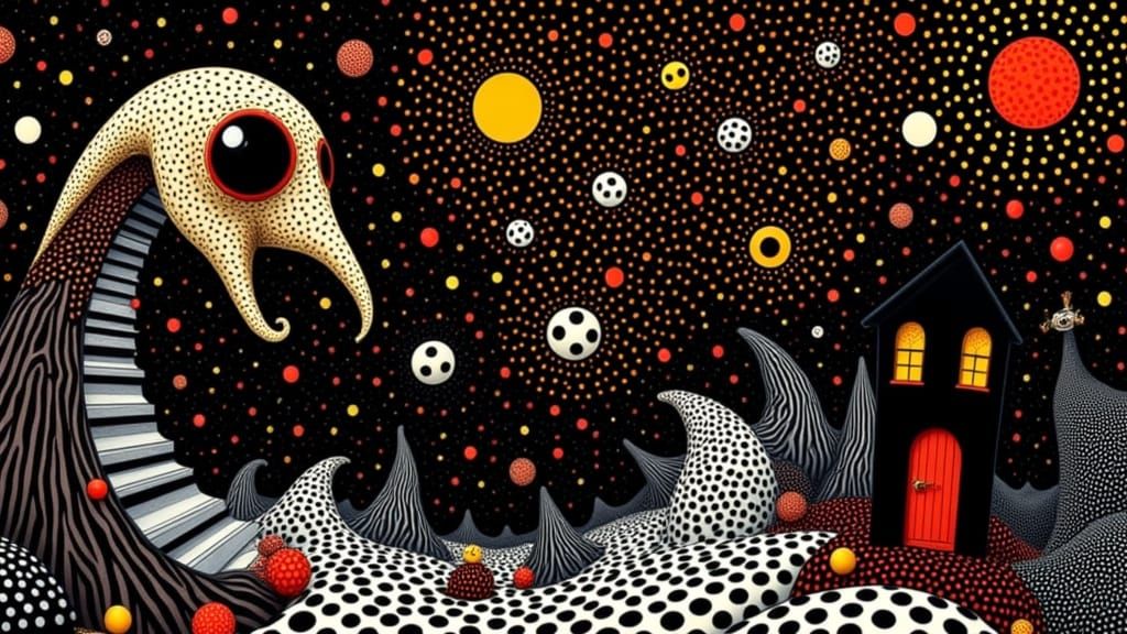 gothic whimsy and obsessive dot patterning in the style of dotgothica 
<lora:dotgothica:1.0>