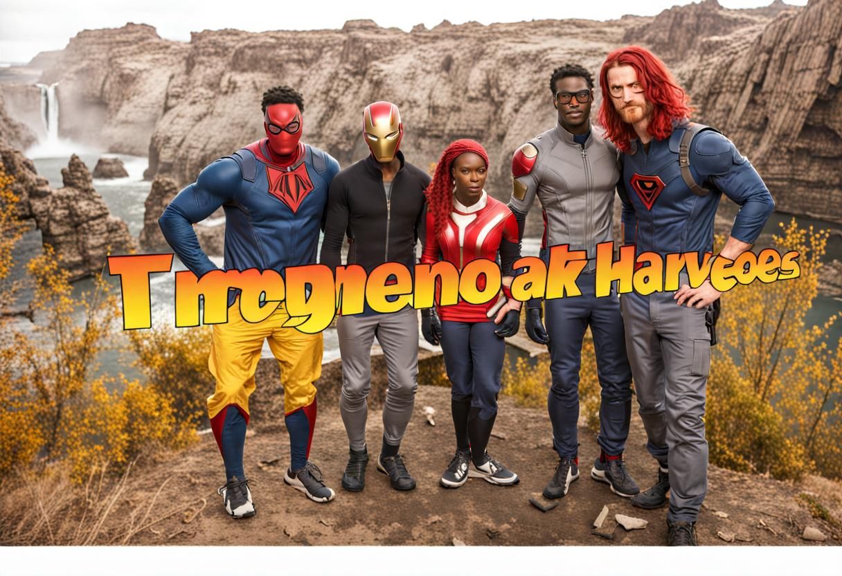 Make all the people look like super heroes from marvel, and ...