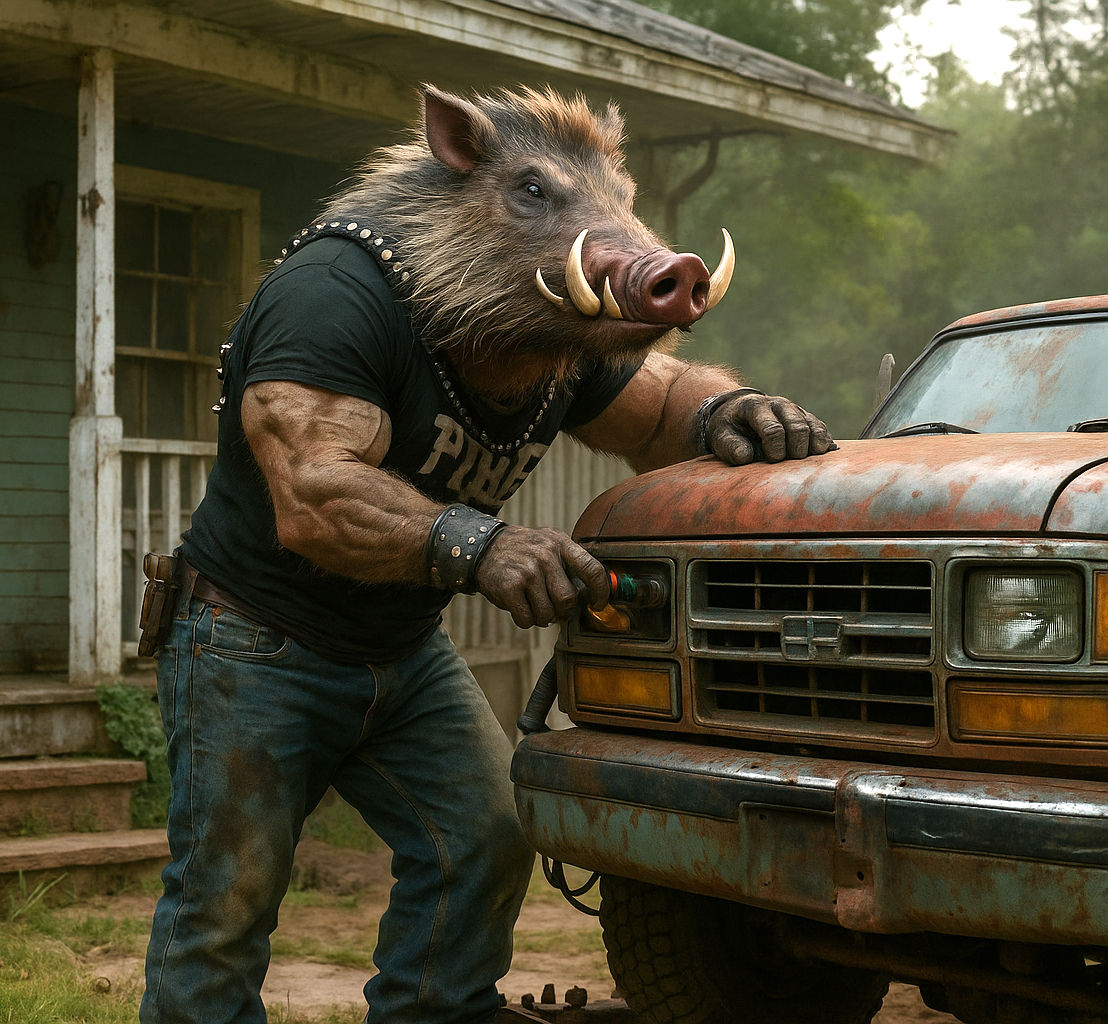 Boar Mechanic doing his Thang ....