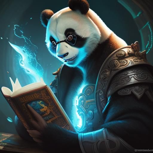 Panda wizard learning a new spell - AI Generated Artwork - NightCafe ...