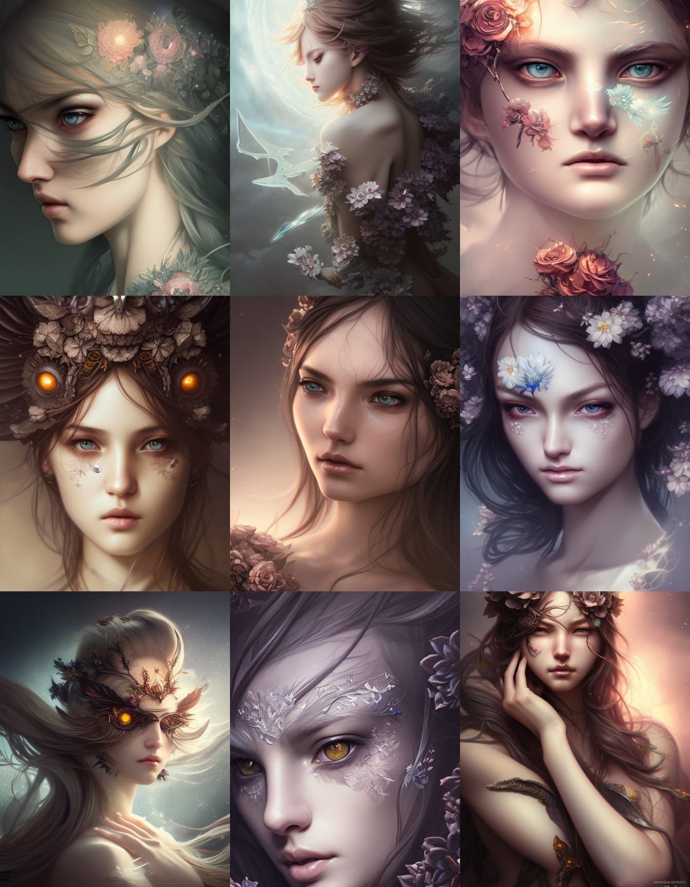 Artgerm, WLOP, Greg Rutkowski; Beautiful Celestial, Detailed Pupils ...