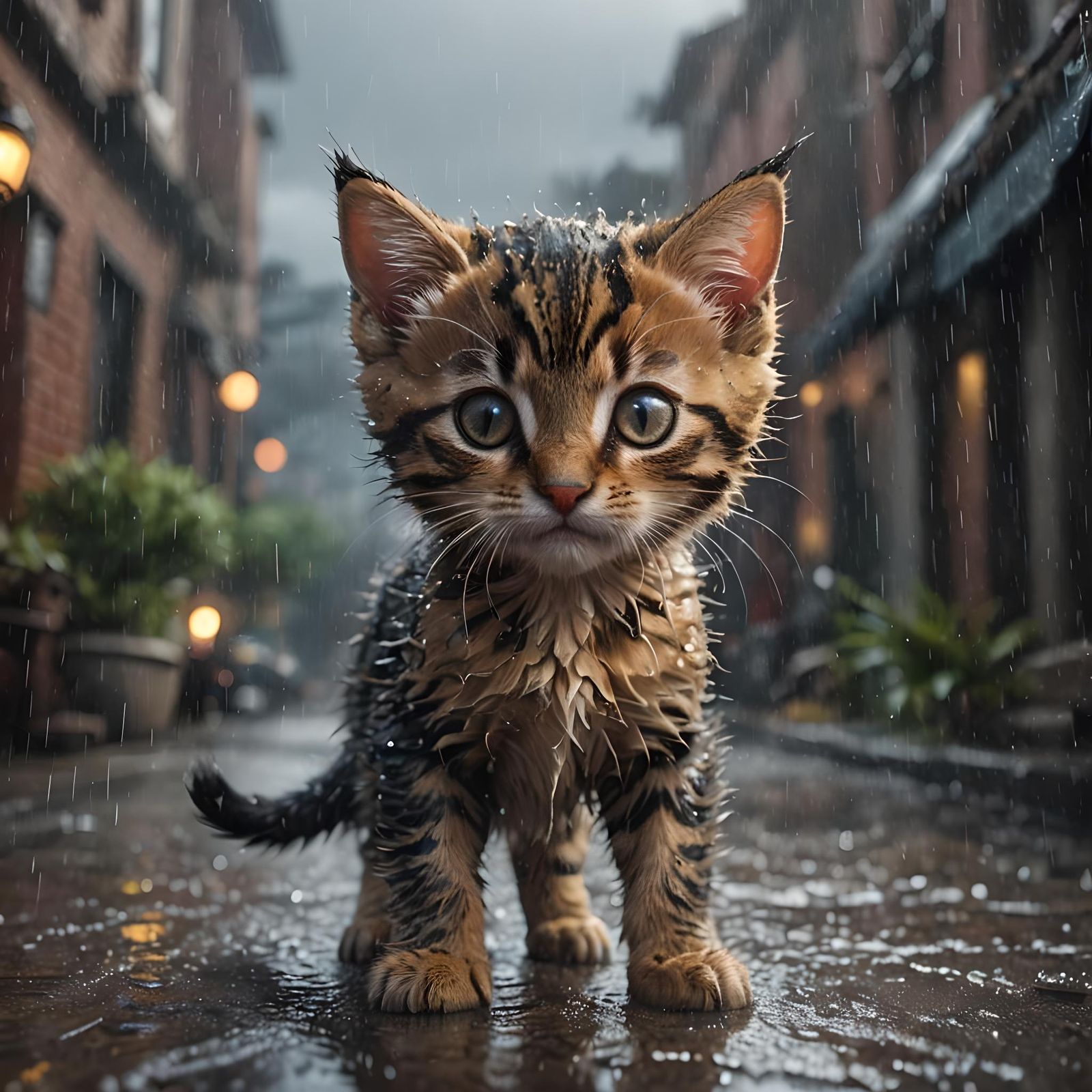 caught in the rain  by @Ember