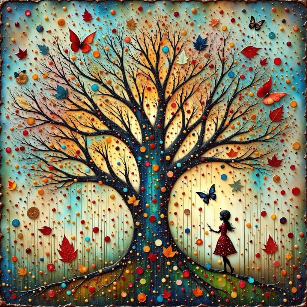 Whimsical tree of life, by Anna Silivonchik, Kay Nielson, Android Jones. <lora:Earth and texture:1.0>