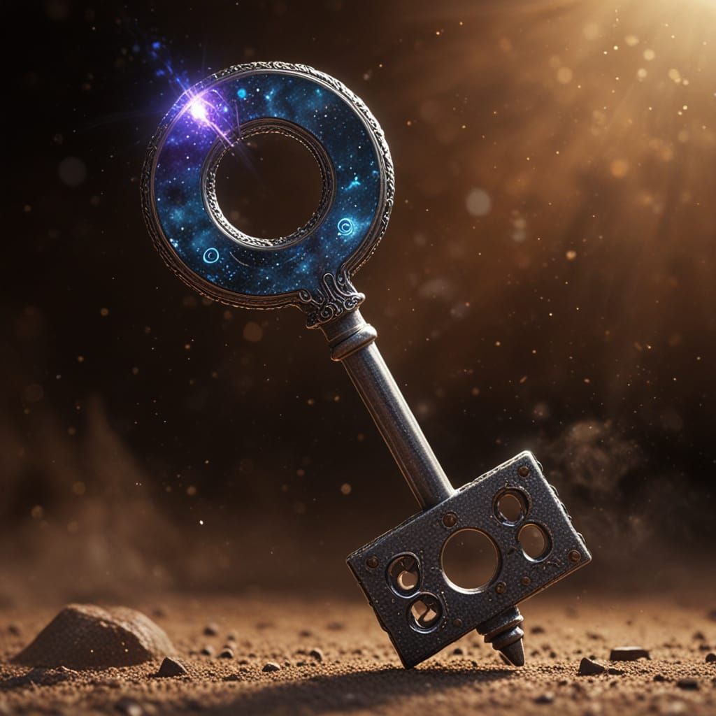 Ethereal Key in Cosmic Nebula