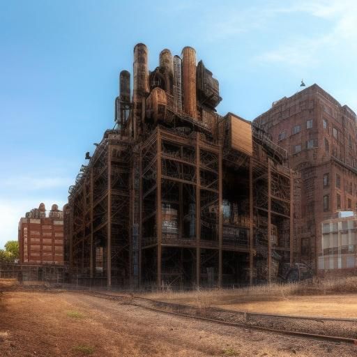 <lora:Alt-Eraserpunk:1.0> Old steel mill