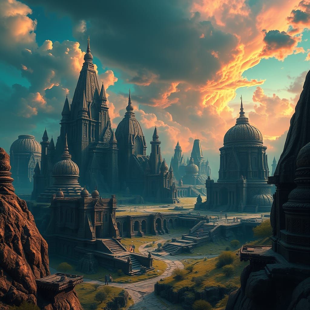 Surreal Fantasy World in Hyper-Realistic Style