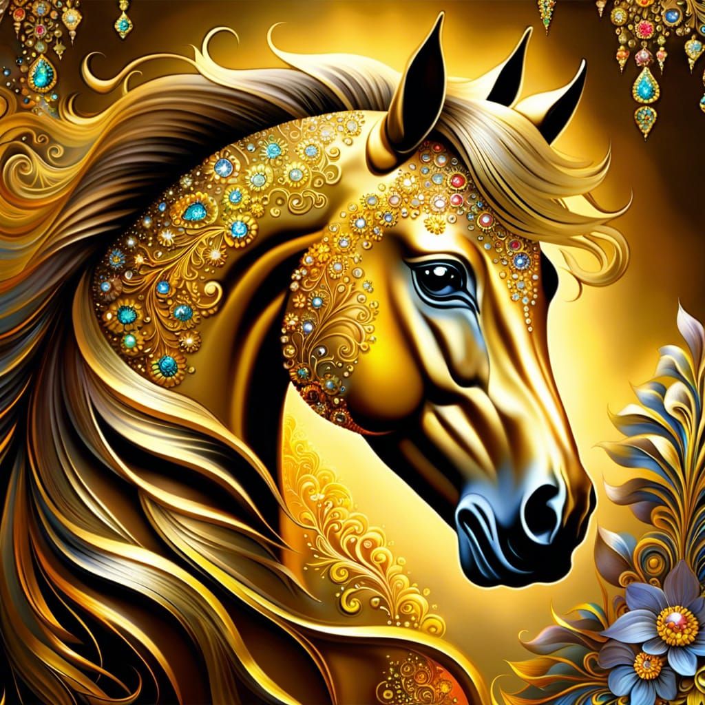 Three Eared Gold Horse  by @Angela Hancox