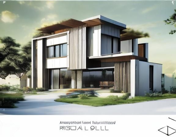 <lora:HouseRender:1.0> (Realistic rendering: 1.5) of the hou...