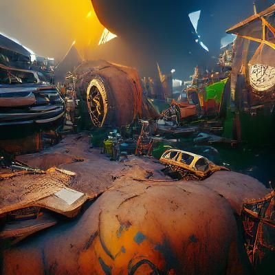 a junkyard at the end of time