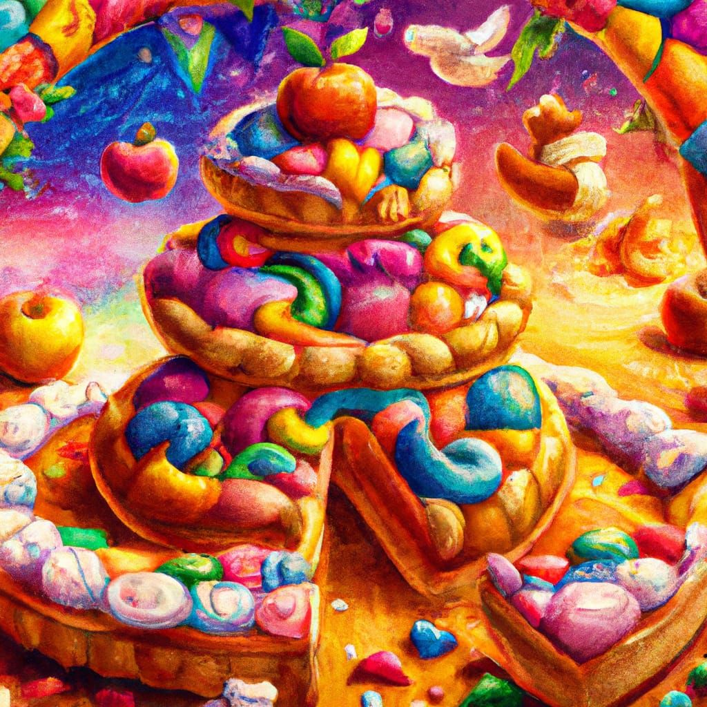 Apple Pie in Gouache Candyland Wonderland