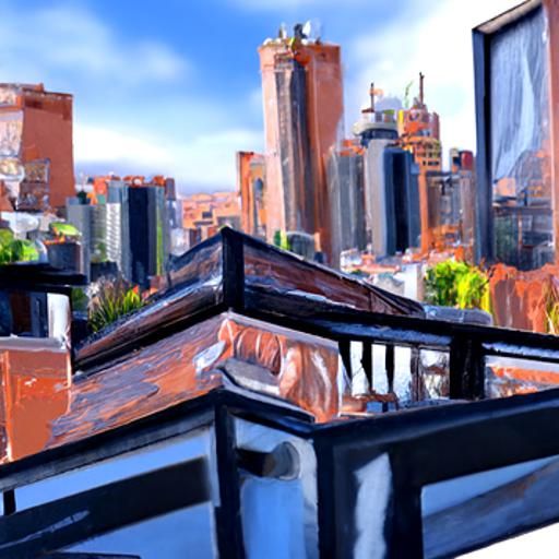 View of the city from the balcony