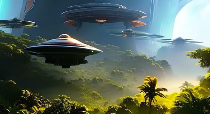 An Invasion of UFOs - AI Generated Artwork - NightCafe Creator