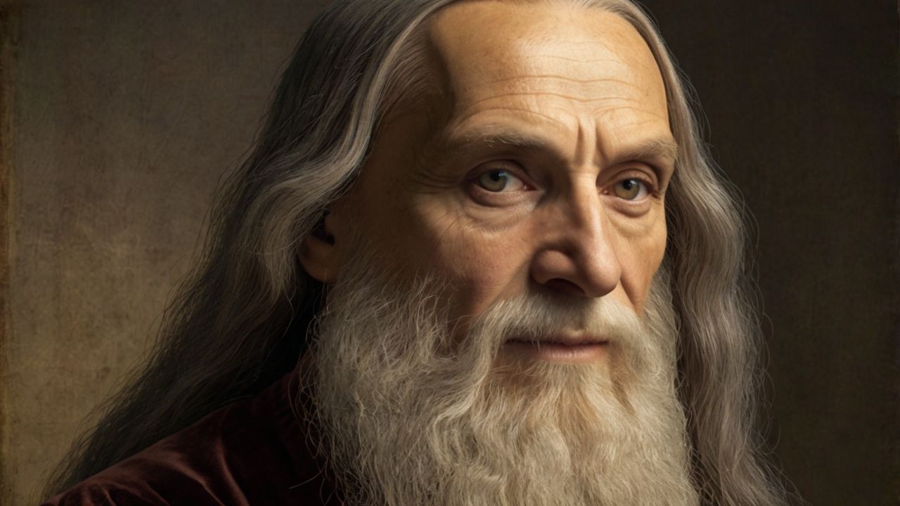 Leonardo da Vinci style.