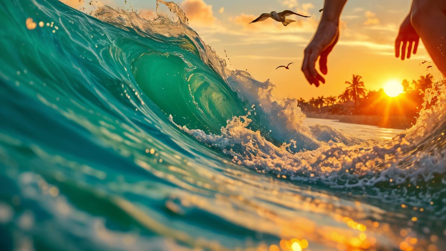 Closeup of a Surfer riding a wave  by @KrisB