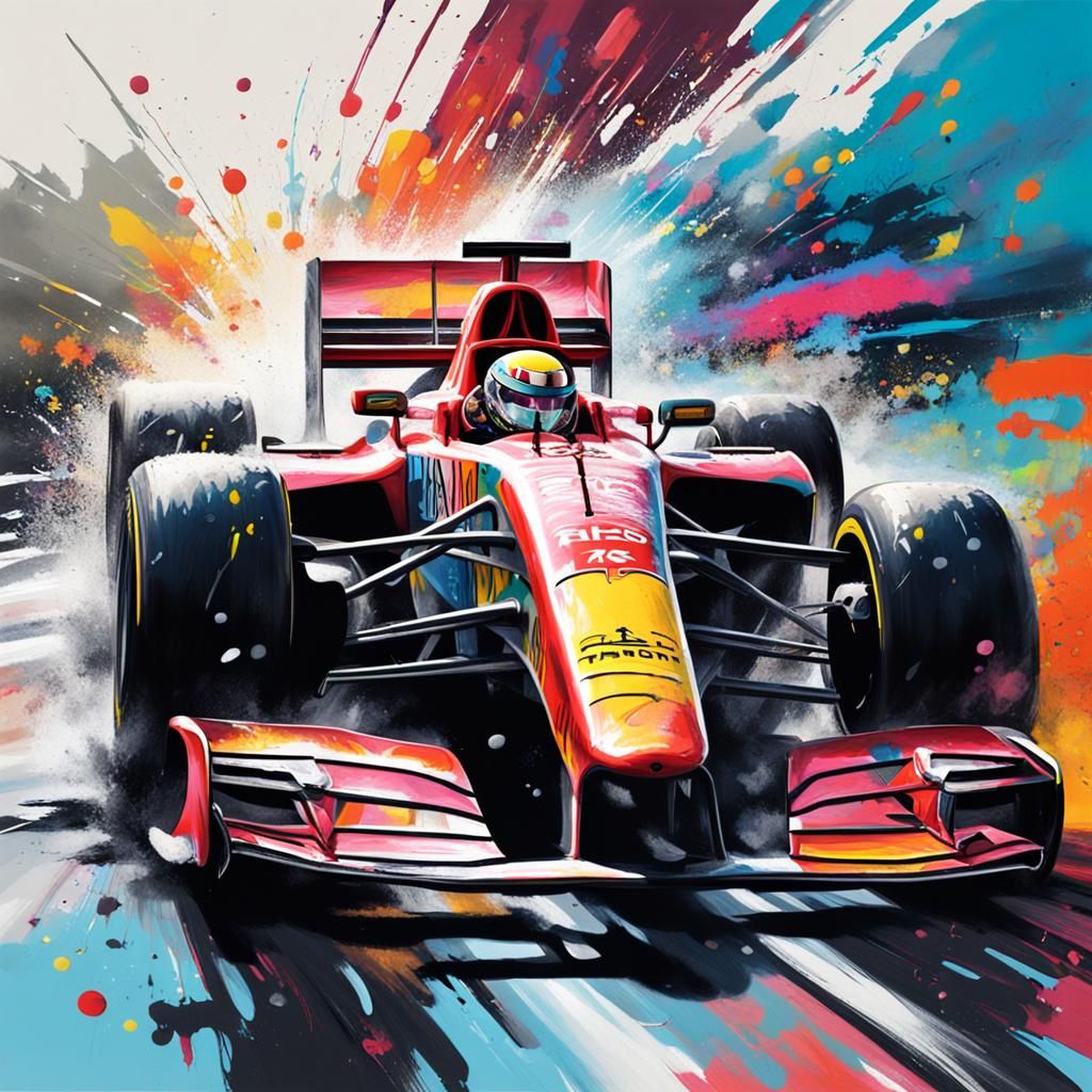F1 driver in his car driving in the racing line