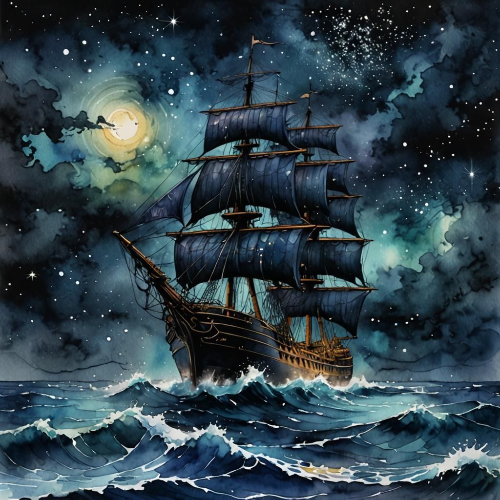 Ship on the ocean