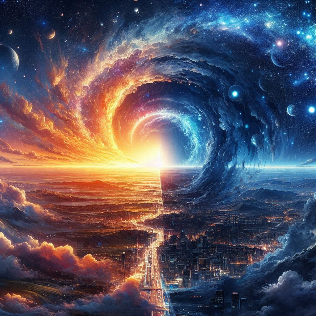 Day gives way to night